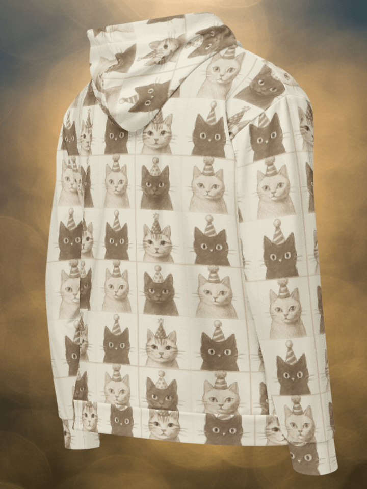 Whimsical Cat Party Unisex Zip Hoodie product image (2)