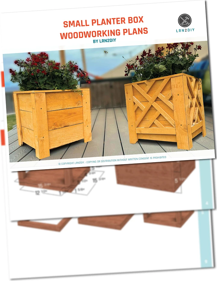 Small Planter Box Woodworking Plans (12 Page PDF) product image (1)
