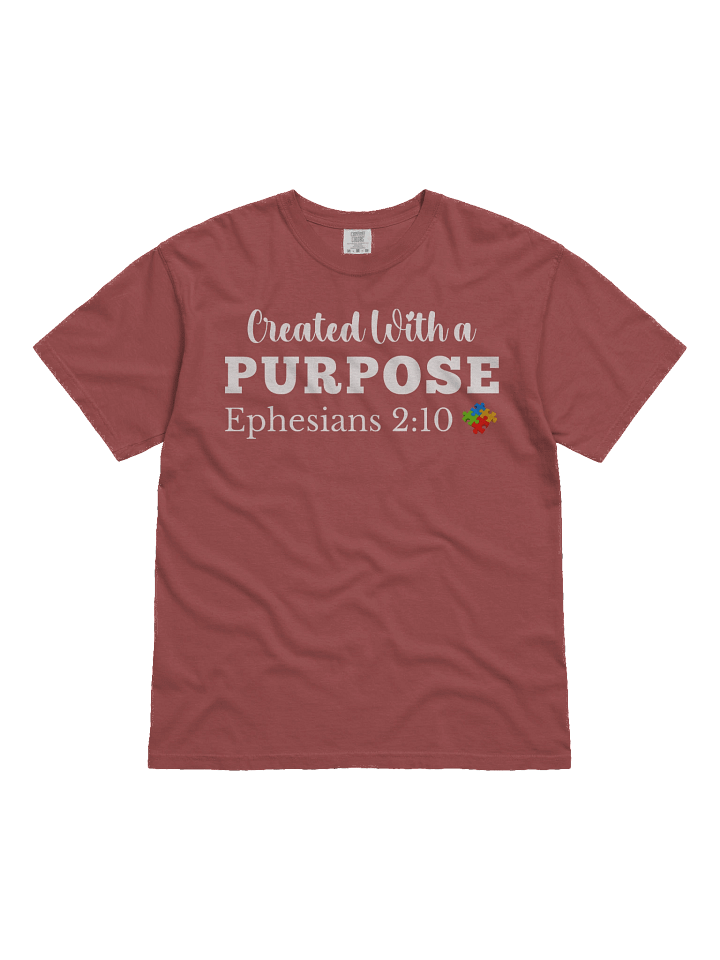 Created With A Purpose : Comfort Colors T-shirt | Christian Faith | Autism Acceptance I Gift To Mom, Dad, Child With Autism product image (1)