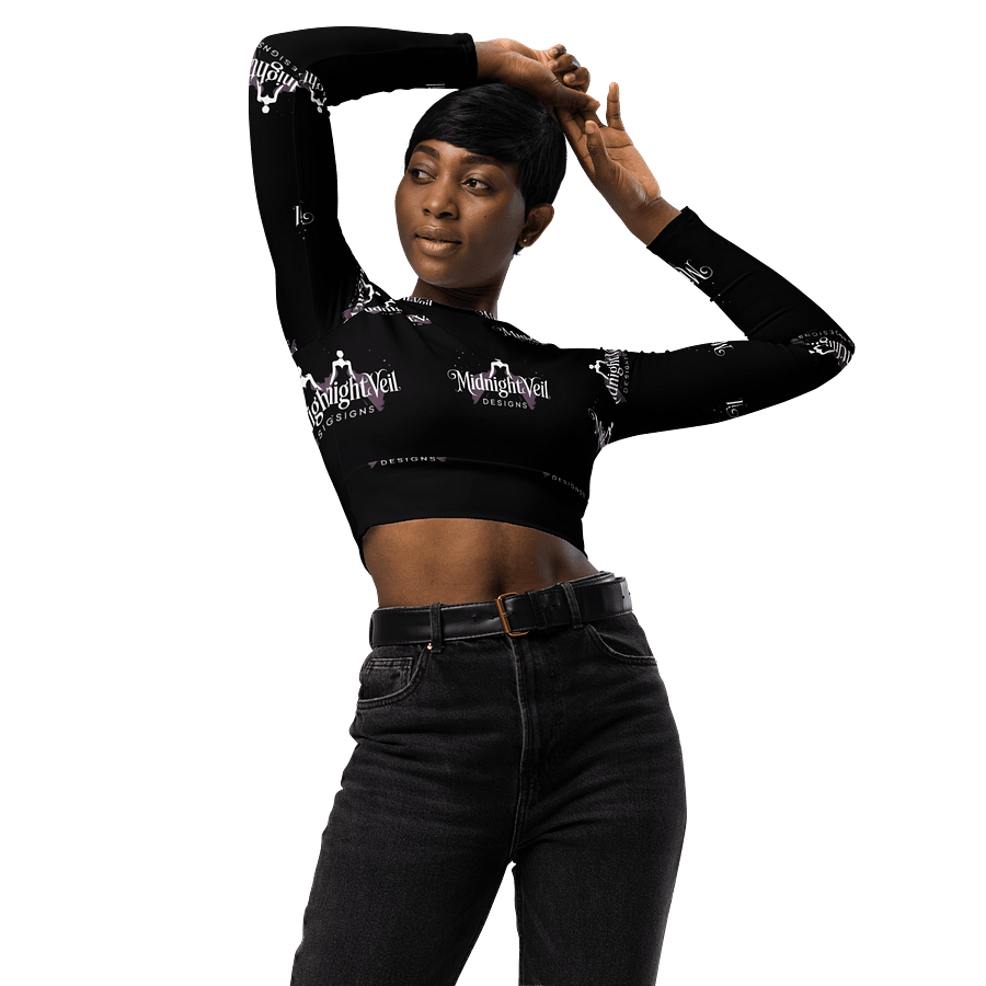 Midnight Veil Designs Women’s Gothic All-Over Print Crop Top - Black, Sizes 2XS-6XL product image (3)