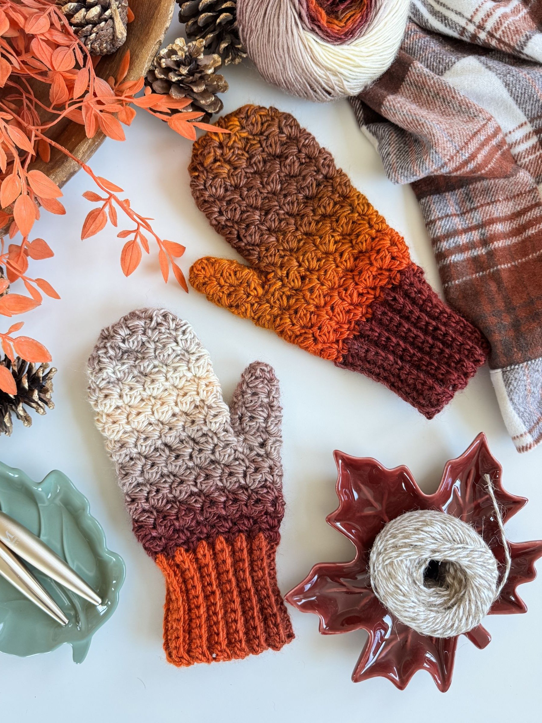 Chunky Suzette Mittens and Fingerless Gloves Crochet Pattern product image (10)