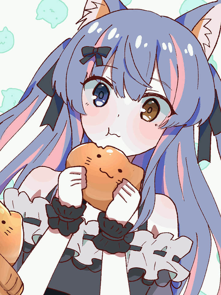 Neko Eating Animated Digital Wallpapie product image (1)