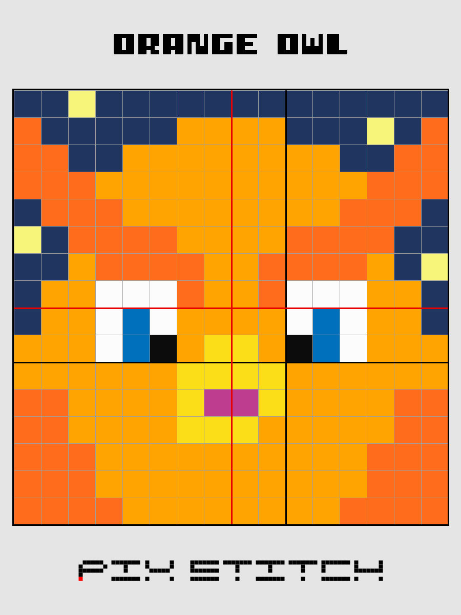 Orange Owl Pixel Art product image (2)