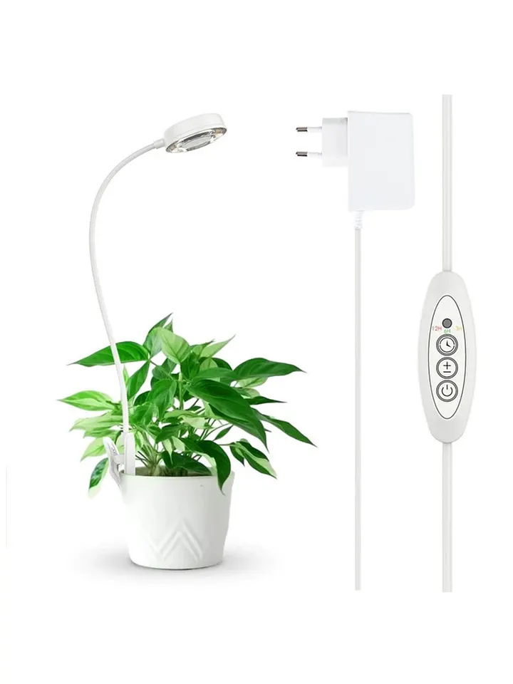 SANSI 10W Pot Clip LED Grow Light – Goose Neck Full Spectrum 4000K Daylight with 4-Level Dimmable & Timer product image (1)