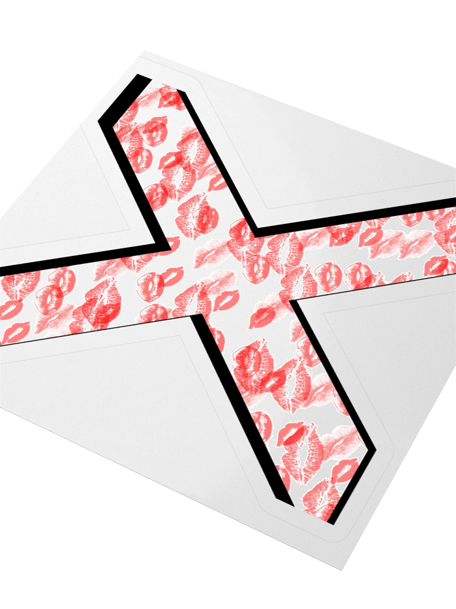White X Red Lipstick Kisses | Kiss-cut Sticker product image (3)