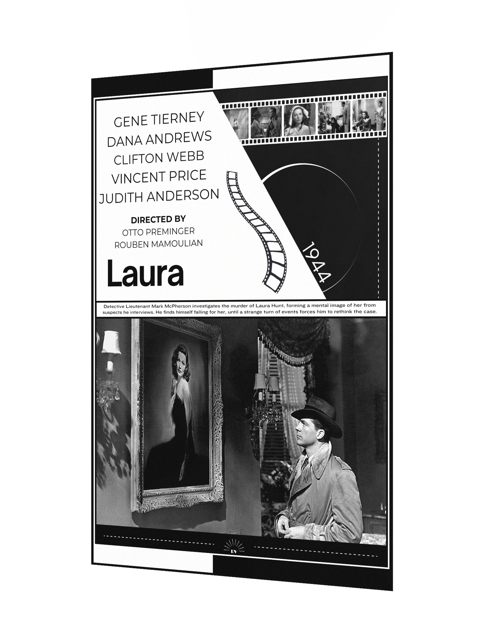 Laura with Gene Tierney and Dana Andrews 1944 | Movie Poster | 12x18 Wall Art product image (3)