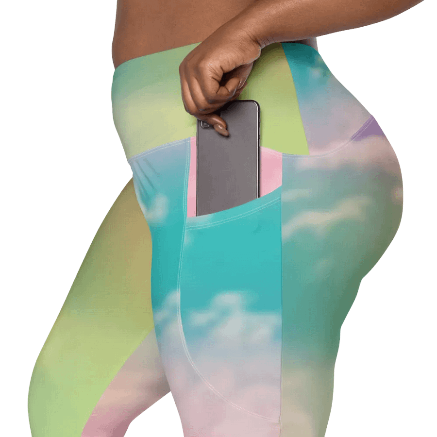 Blur cloud rainbow Design Leggings with Pocket - V11 product image (12)