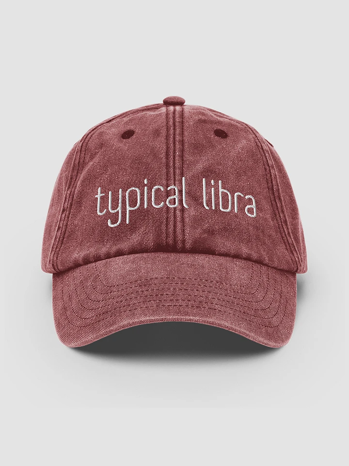 Typical Libra White on Red Vintage Wash Dad Hat product image (2)