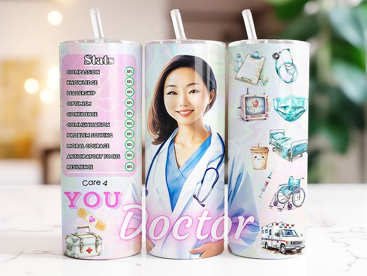 Asian Doctor 20 oz Skinny Stainless Steel Tumbler product image (2)