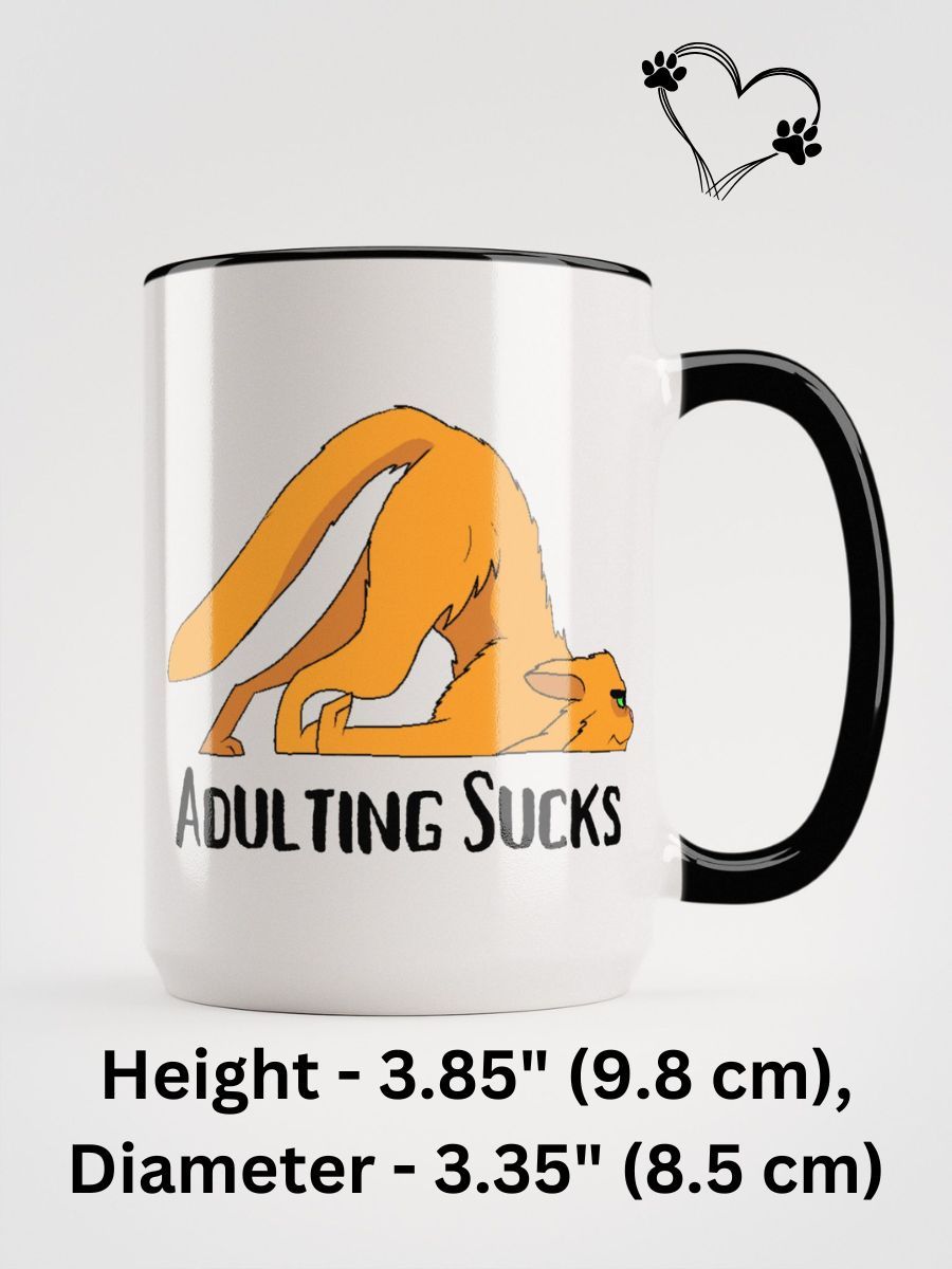 Adulting Sucks Humorous Cat Mug product image (2)