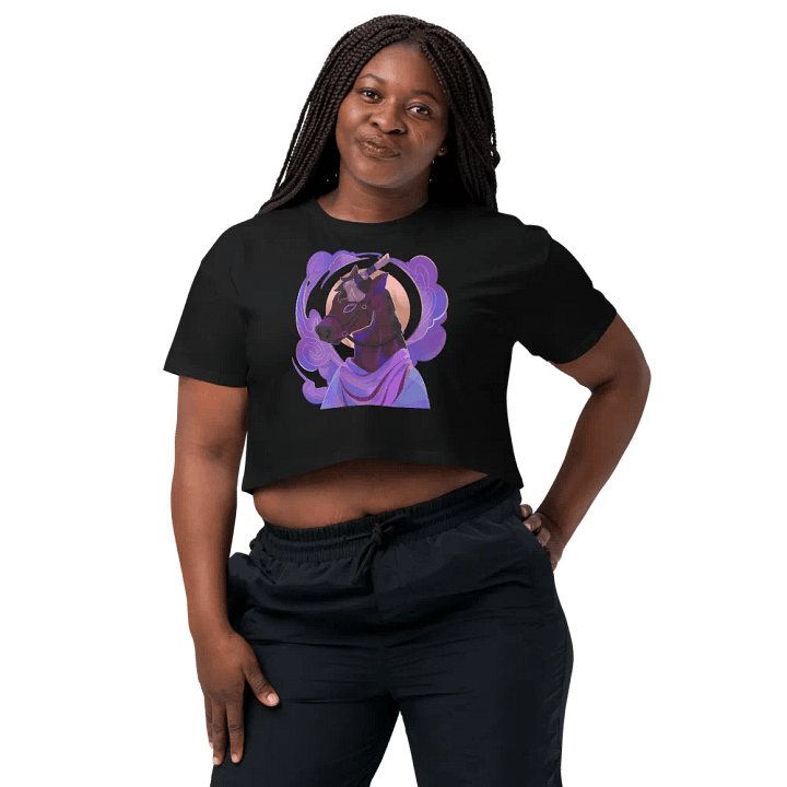 LIMITED - Women's Crop-Top Axe Horse T-Shirt product image (2)