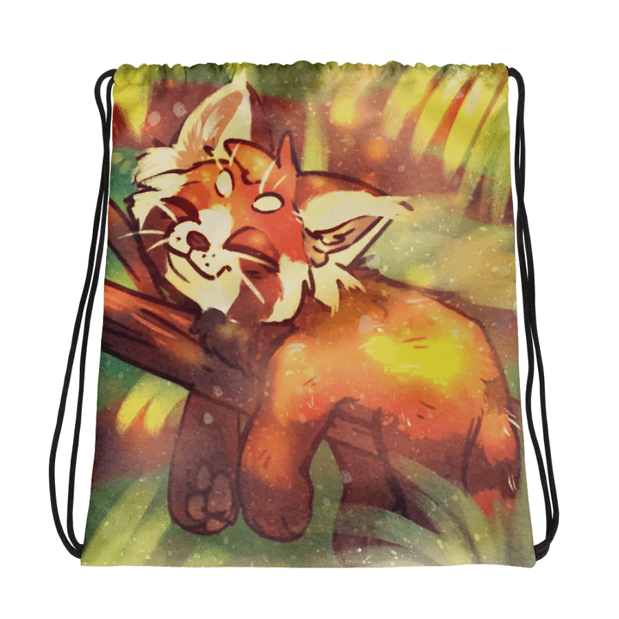 Serene Red Panda Drawstring Bag product image (1)
