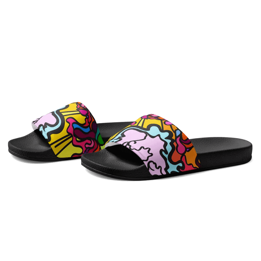 Vibrant Swirls Women's Slides - Wave at Sunset product image (3)