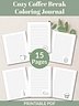 Printable 15-Page Cozy Coffee Break Coloring Journal