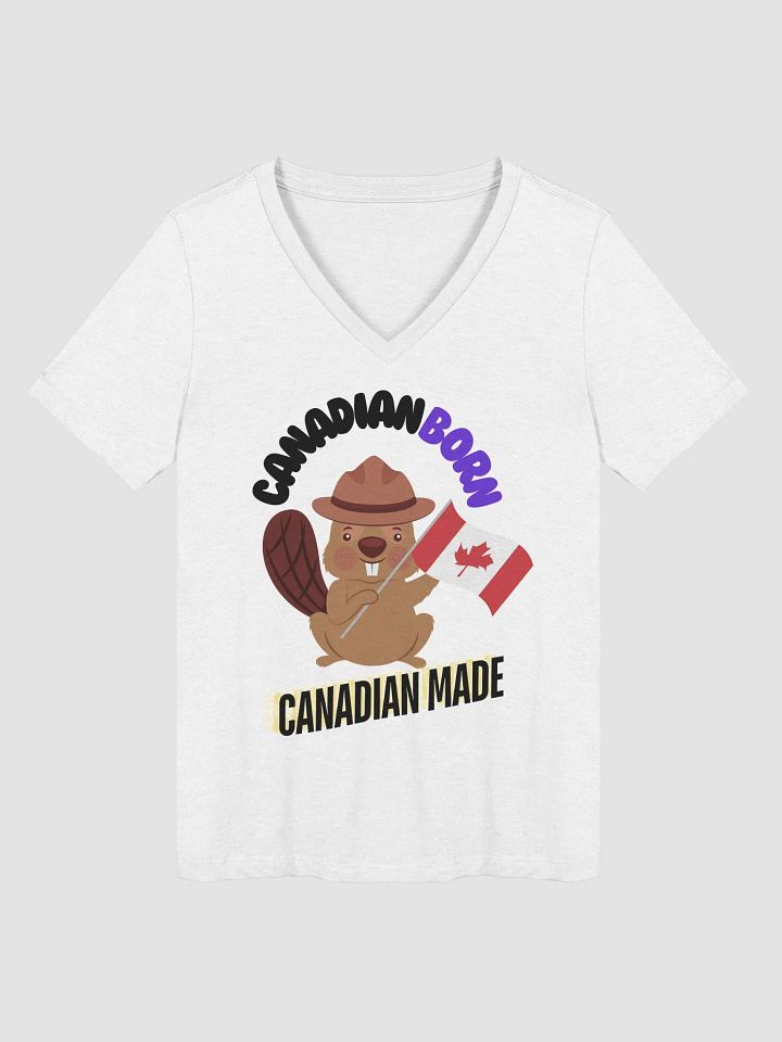 Cheerful Canadian Beaver V-Neck Tee product image (11)