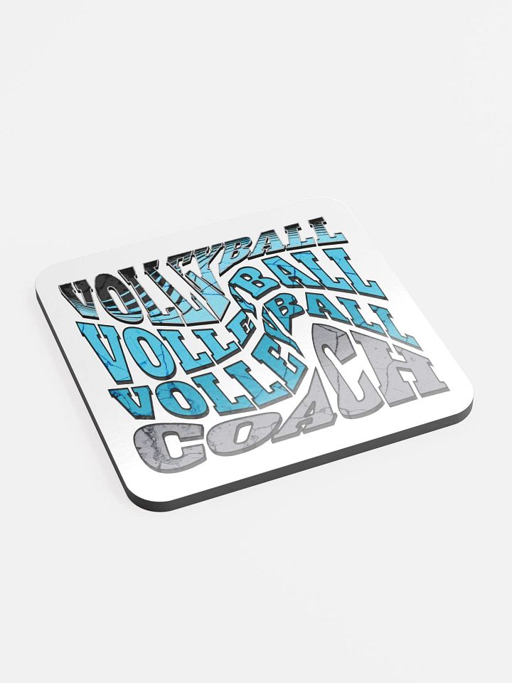 Mess Swirl Volleyball Coach Wavy Command Cork Coasters Set product image (2)