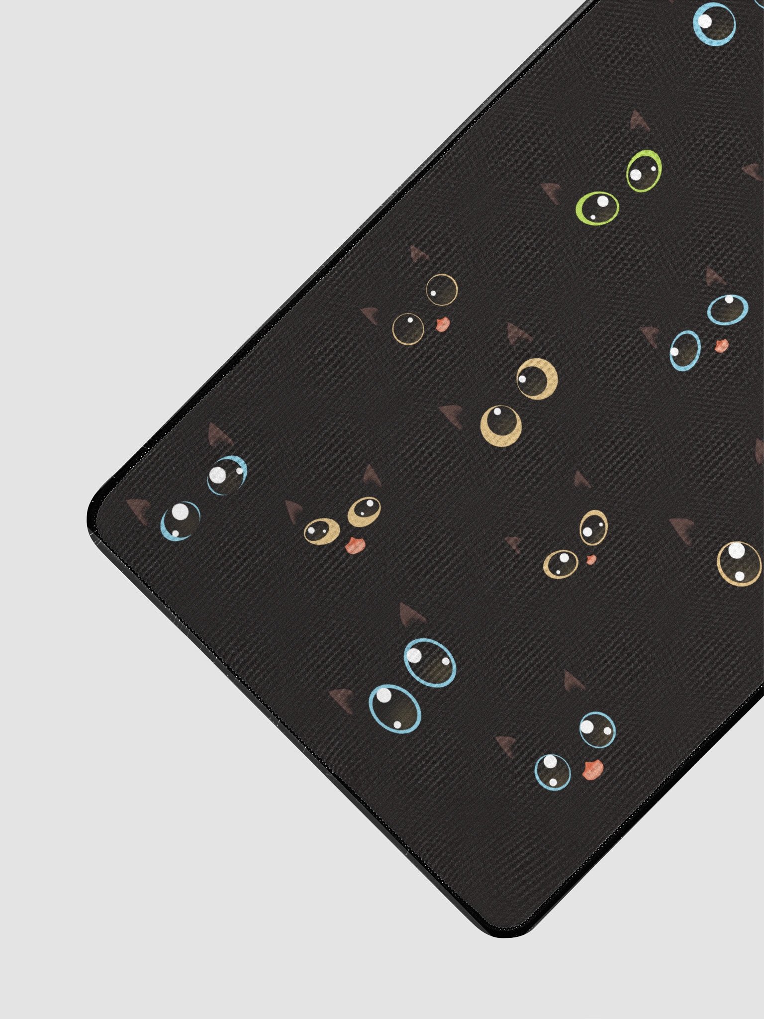 Cute Black Cat Faces (Multicolor Eyes) Desk Mat 15.5" x 31.5" product image (3)