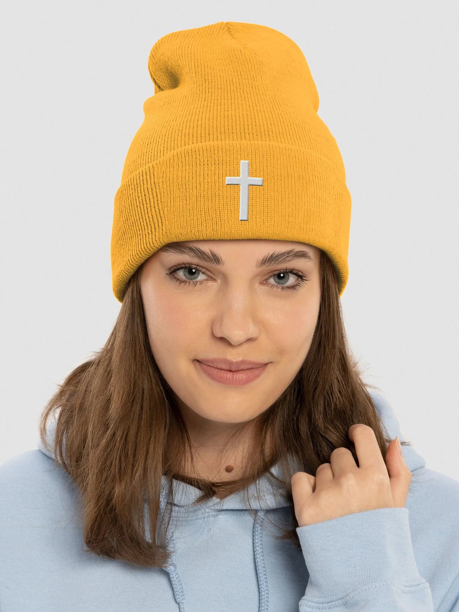 White Cross Beanie product image (13)