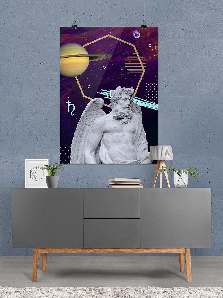Synthwave Gods and Planets: Saturn (gr. Cronus) [synthwave/vaporwave/retrowave/cyberpunk] — aesthetic poster, retrowave poster, neon poster product image (2)