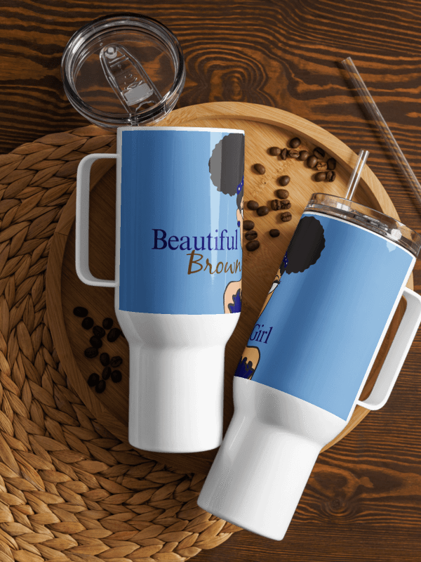 Beautiful Brown Girl Vanilla Travel Mug product image (2)