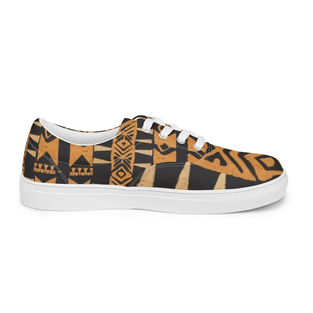 Men's African-Inspired Brown/Black Lace-up Canvas Shoes product image (8)