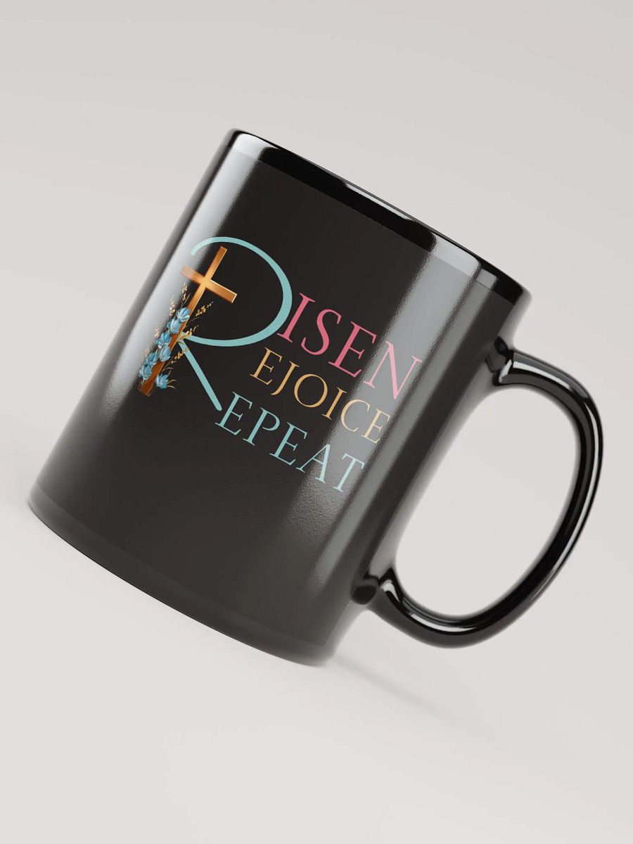Risen Rejoice Repeat Floral Cross Ceramic Mug product image (4)