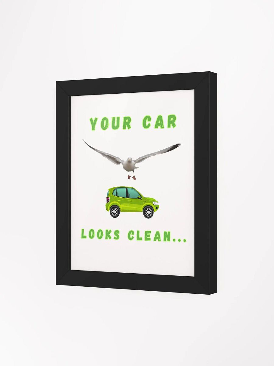 Your Car Looks Clean Seagull Framed Print product image (92)