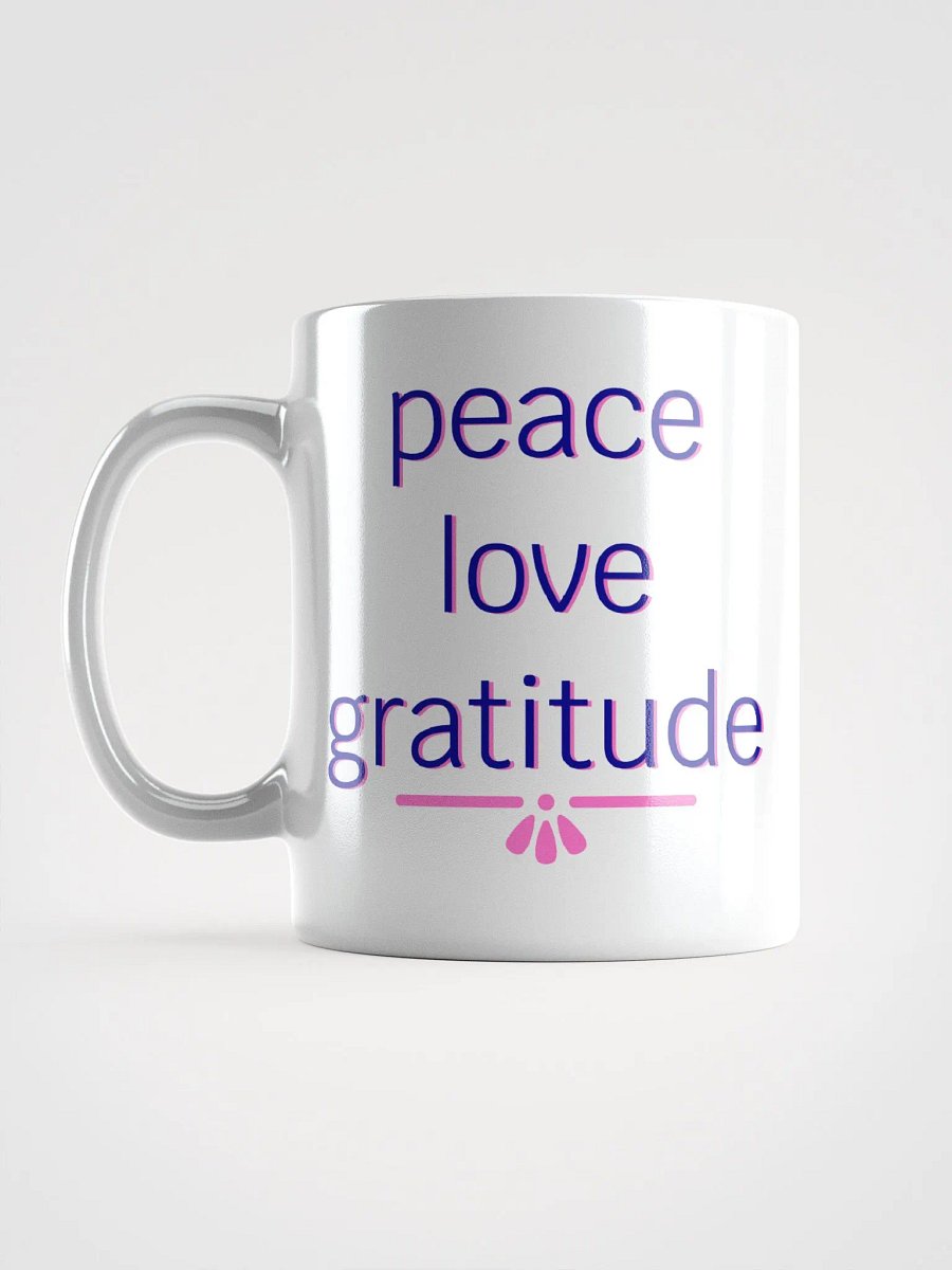 Peace Love Gratitude Navy and Pink Ceramic Mug product image (12)