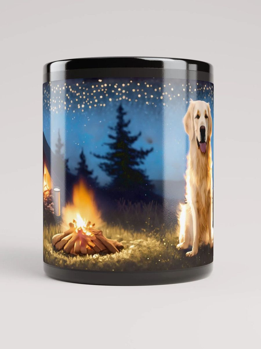Campfire Design Companion: a Golden Retriever Black Glossy Mug for Dog product image (1)