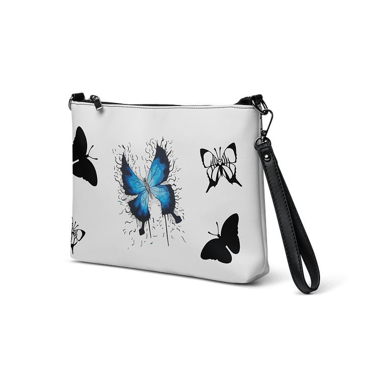 Blue Butterfly (art by Dina R.) akvarel painting with butterflies - Crossbody Bag product image (2)