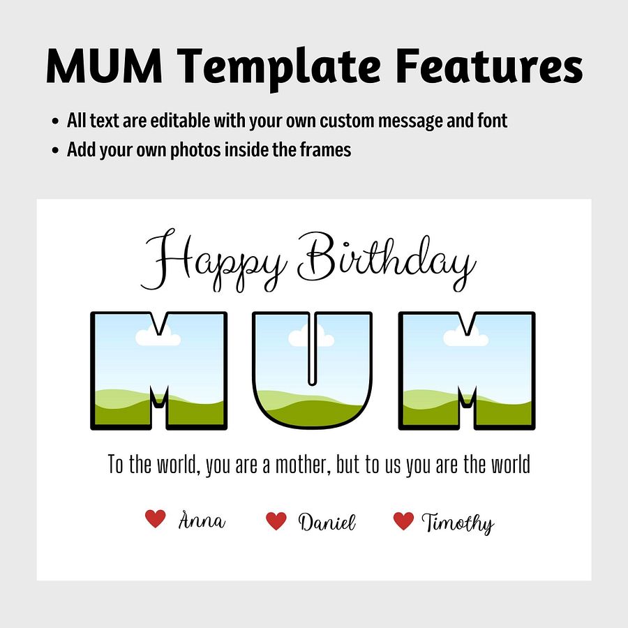 Mum/Mom Photo Collage Canva Template product image (4)