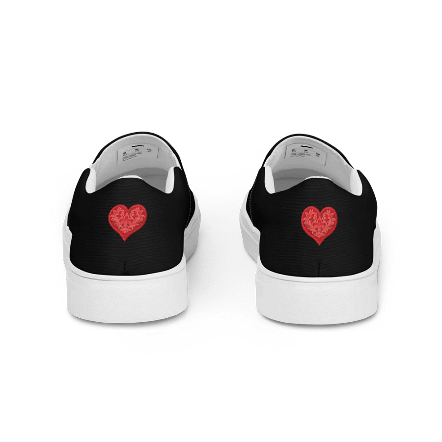Red Heart Black Canvas Women's Slip-On Shoes product image (11)