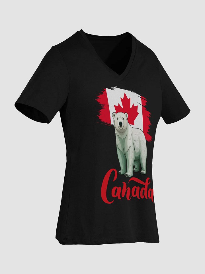 Canadian Pride Polar Bear Women's V-Neck Tee product image (2)
