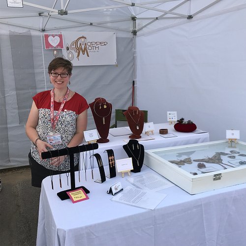 I have reticulated pendants for sale here in my booth. 
I’m here at Fort Wayne Heart of the City's 2nd Annual Art Festival @ ...