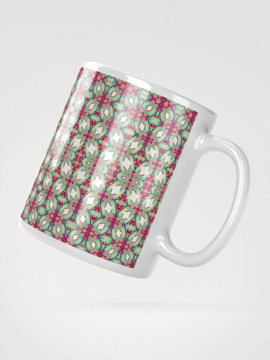 Elegant Diamond & Floral Ceramic Mug product image (3)