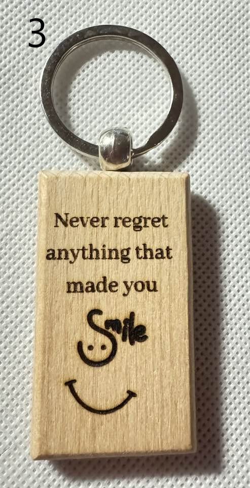 Wooden Engraved Keychains with Sayings & Quotes | Sweet, Sassy, Friendship & Love (3) product image (3)