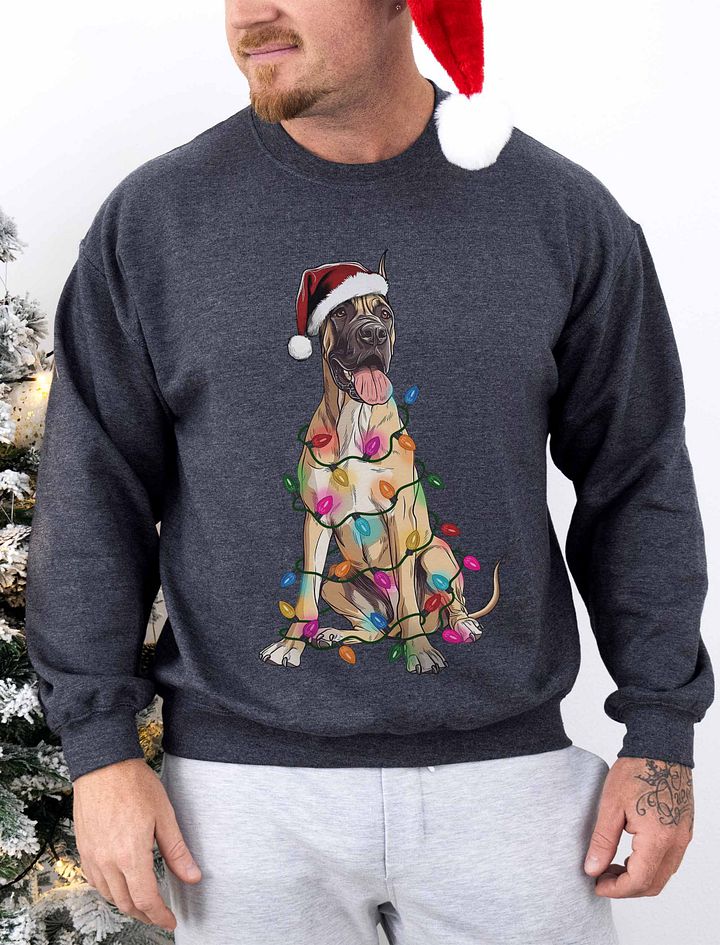 Funny Great Dane(Fawn, Cropped Ears) Christmas Sweatshirt product image (1)