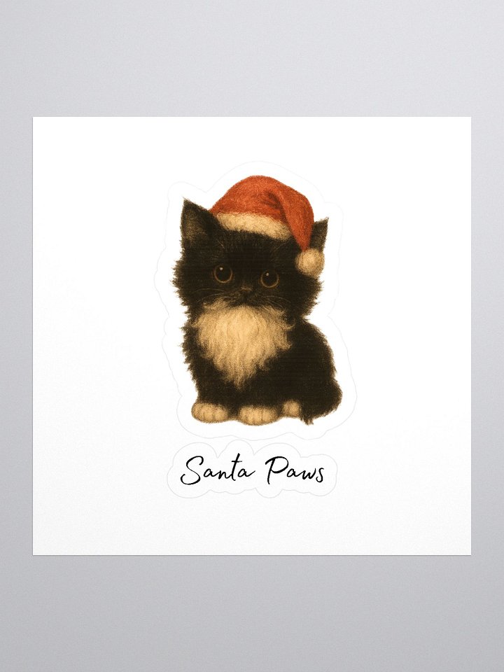 Santa Kitten Kiss Cut Stickers product image (1)