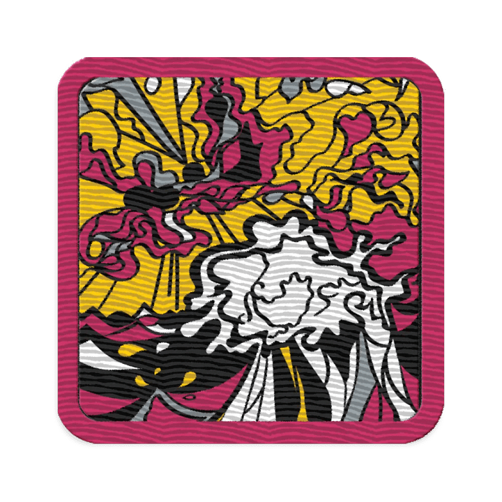 Vibrant Swirl Embroidered Patches - Wave at Sunset product image (1)