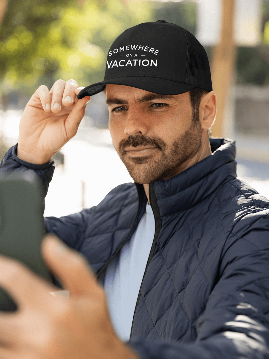 Somewhere on a Vacation Trucker Hat product image (9)