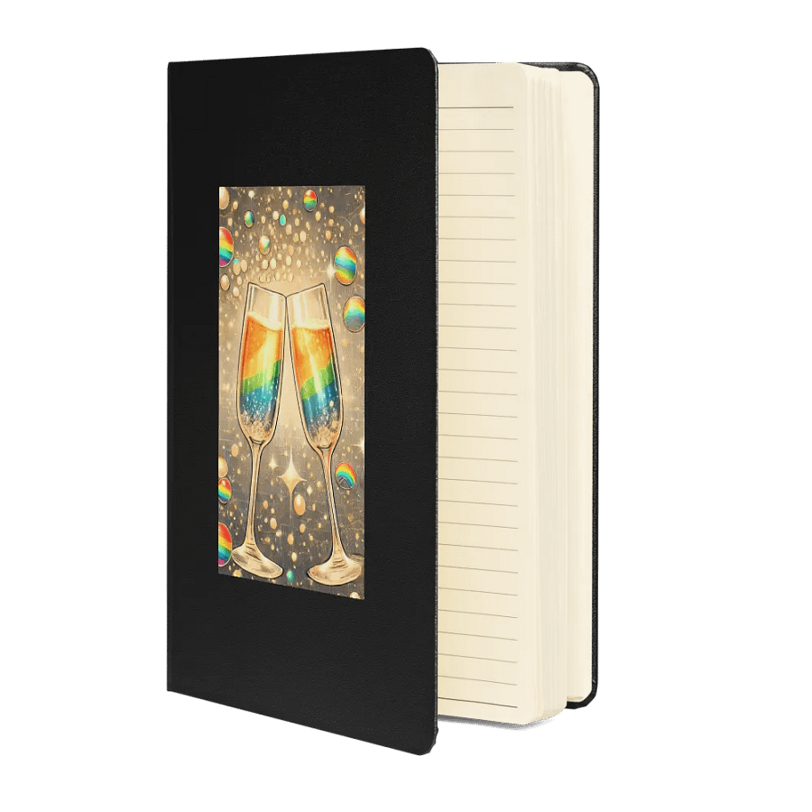 Rainbow Champagne Celebration Journal / Guestbook - BLACK product image (3)