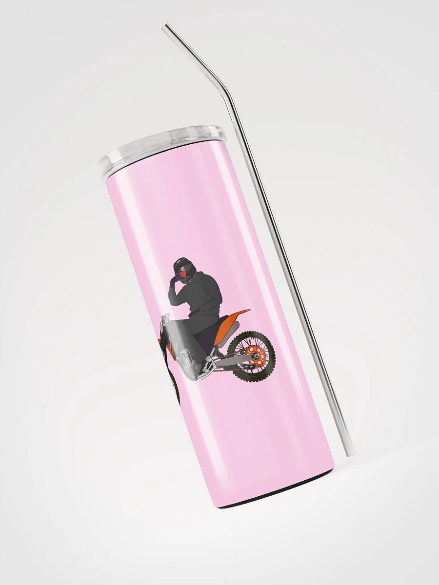 Heart-hand on Bike (Pink) Stainless Steel Tumbler product image (3)