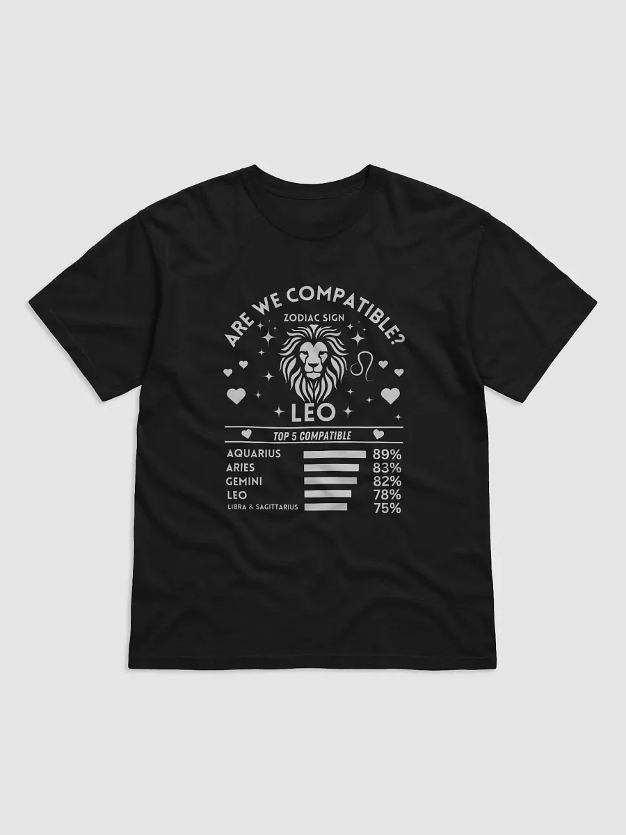 Leo Zodiac Sign Romantic Compatibility T-Shirt - Dark Comfort Colors 1717 product image (3)