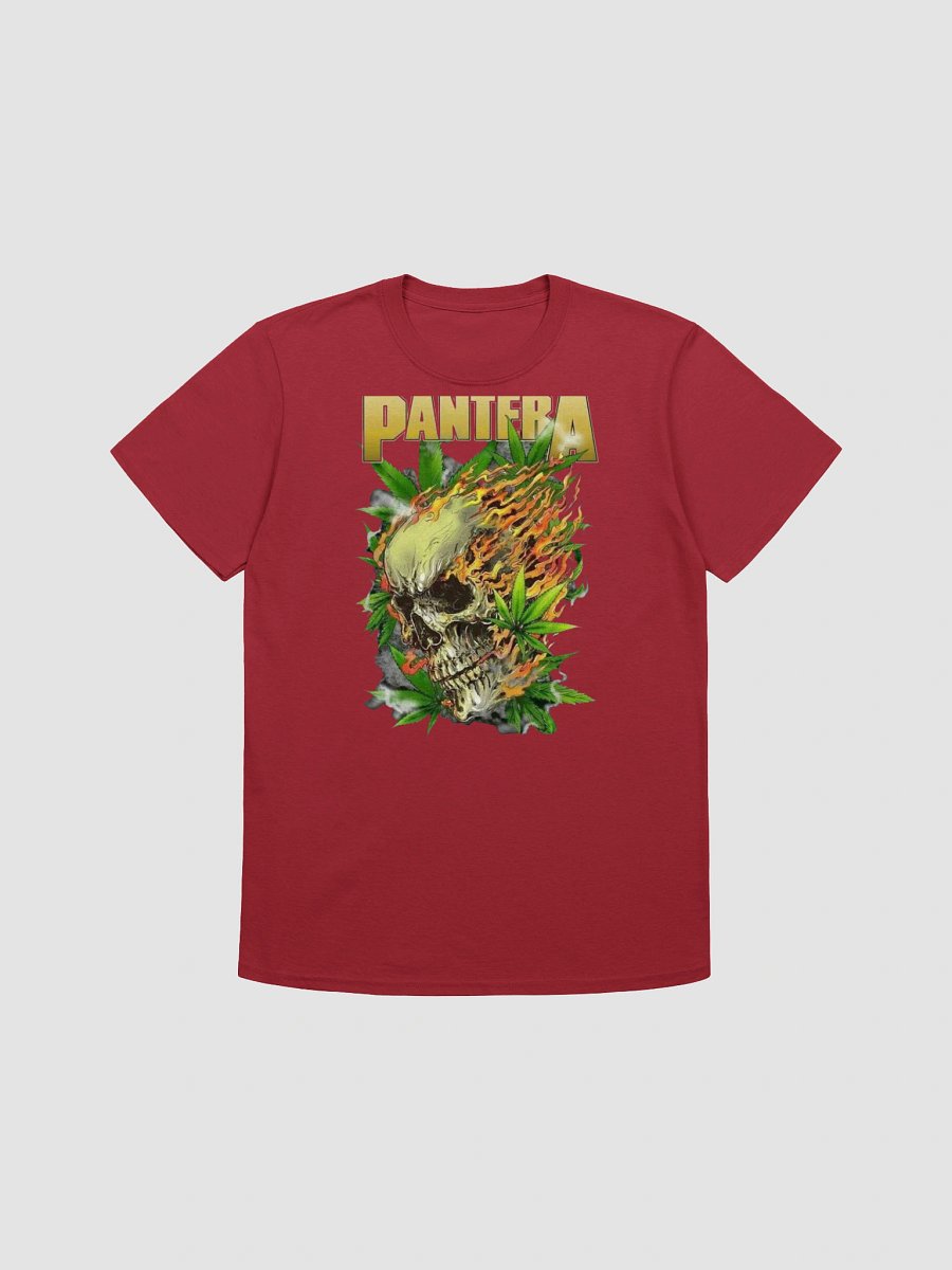 Pantera T-Shirt - Flaming Skull & Cannabis Leaf Stoner Metal product image (1)