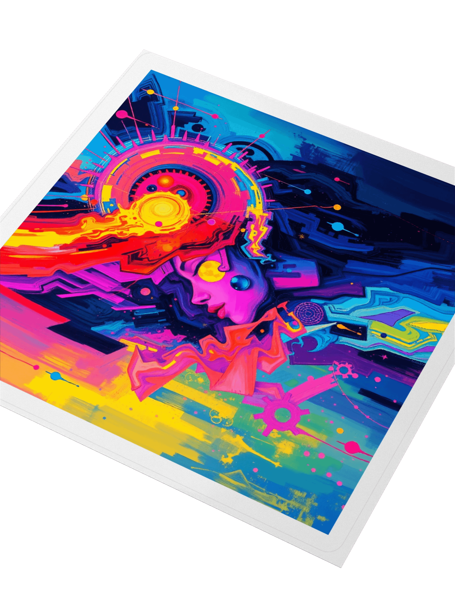 Sticker Psychedelic Abstract Vibrant Cosmic Neon Futuristic Art product image (3)