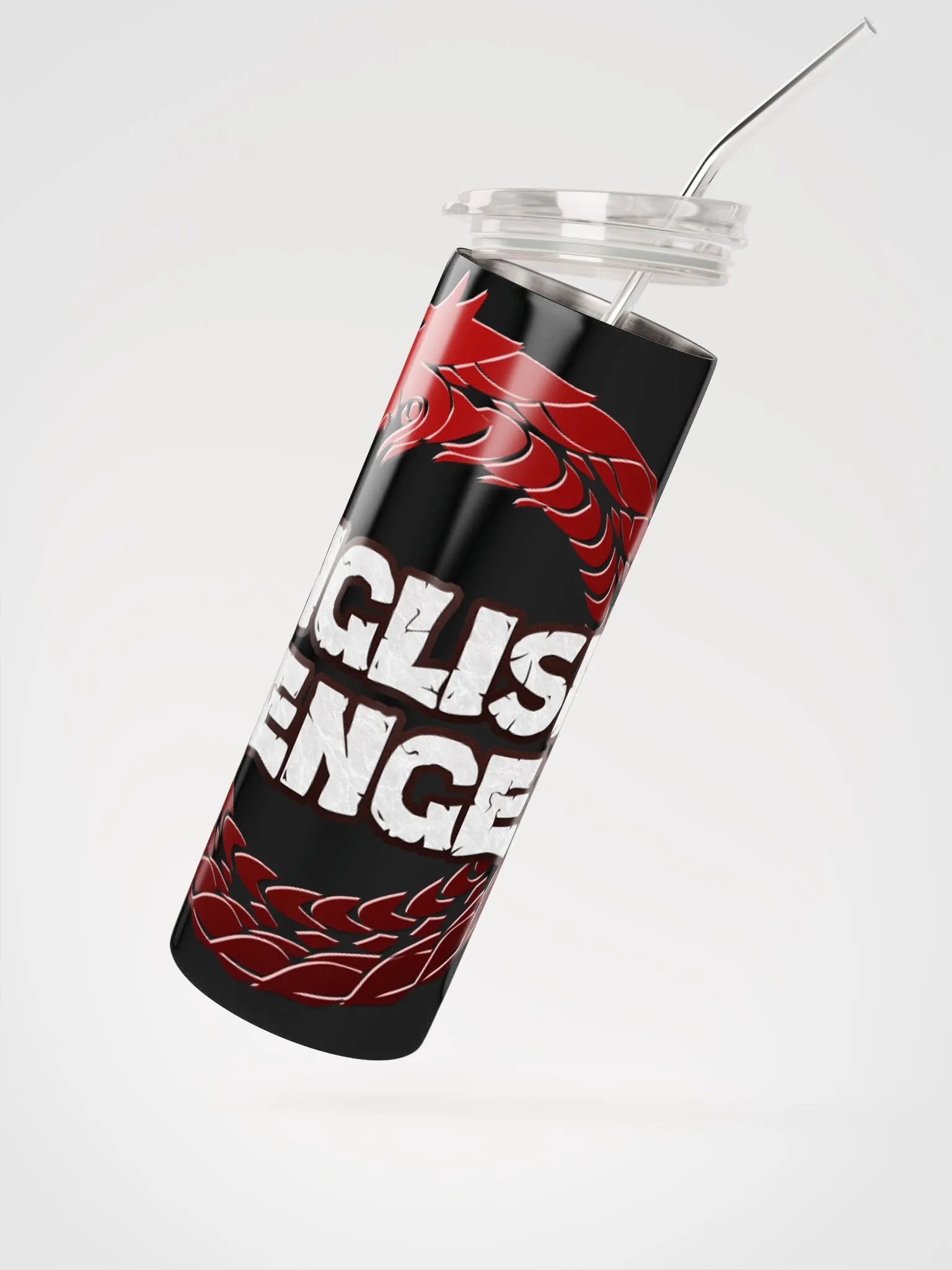 English Avenger Logo Stainless Steel Tumbler with Straw product image (2)