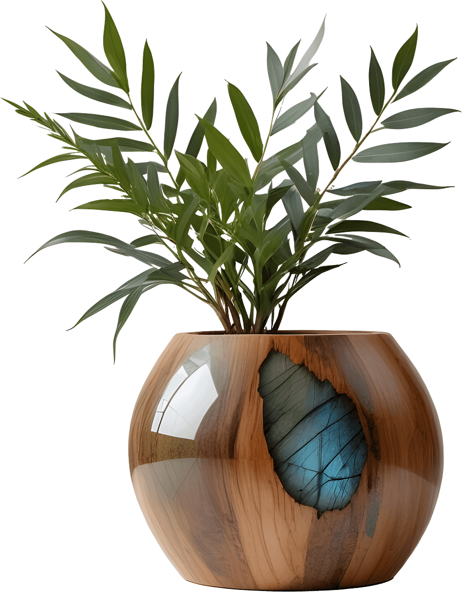 Celestial Grace – Wood Boho Chic Vase PNG product image (1)