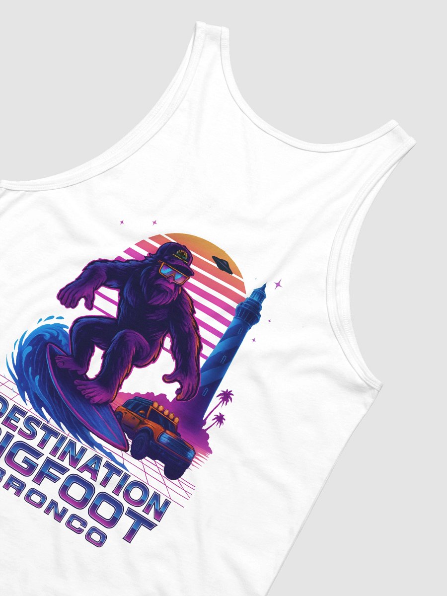 Destination Bigfoot Bronco Synthwave Bella+Canvas Jersey Tank (White) product image (6)