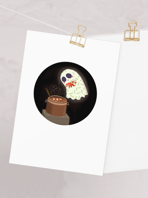 Little Ghost Chili Chef - Greeting Card product image (1)