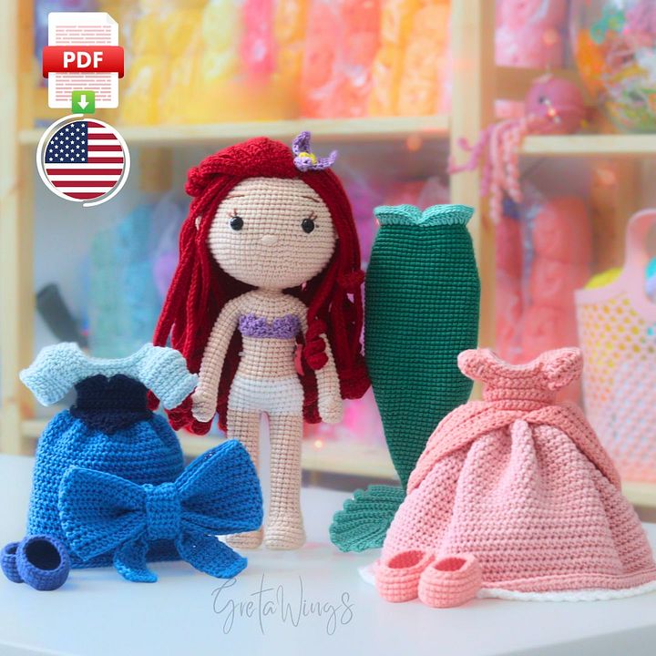 Bundle Ariel Amigurumi Patterns – Three Designs (Digital Download) product image (1)